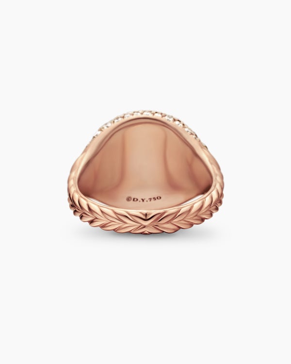 Pavé Pinky Ring in 18K Rose Gold with Diamonds, 13mm