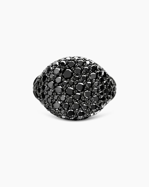 Womens Pavé Pinky Ring in 18K White Gold with Diamonds, 13mm