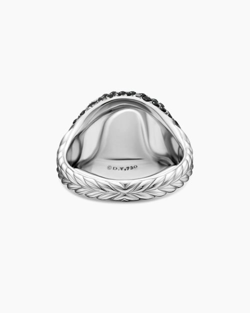 Womens Pavé Pinky Ring in 18ct White Gold with Diamonds, 13mm
