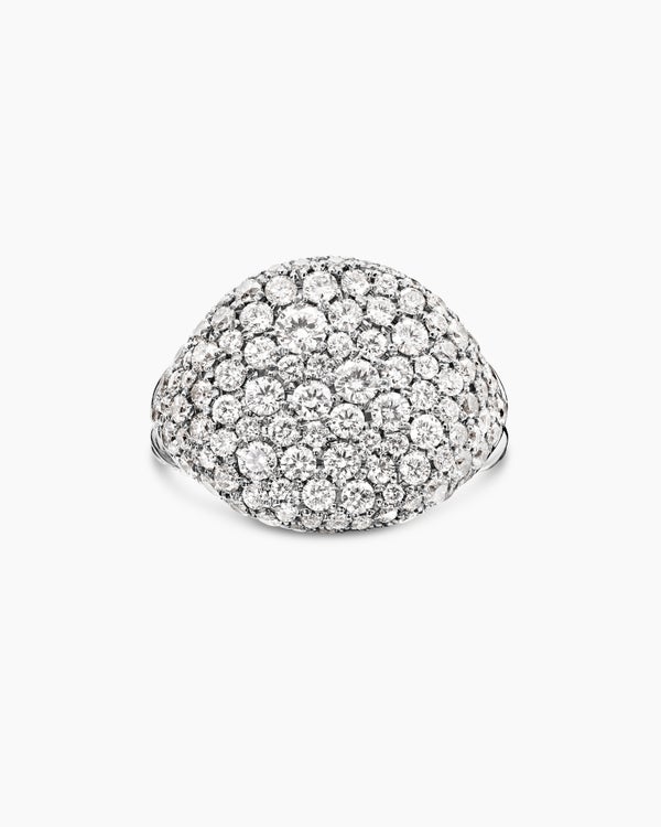 Pavé Pinky Ring in 18K White Gold with Diamonds, 13mm