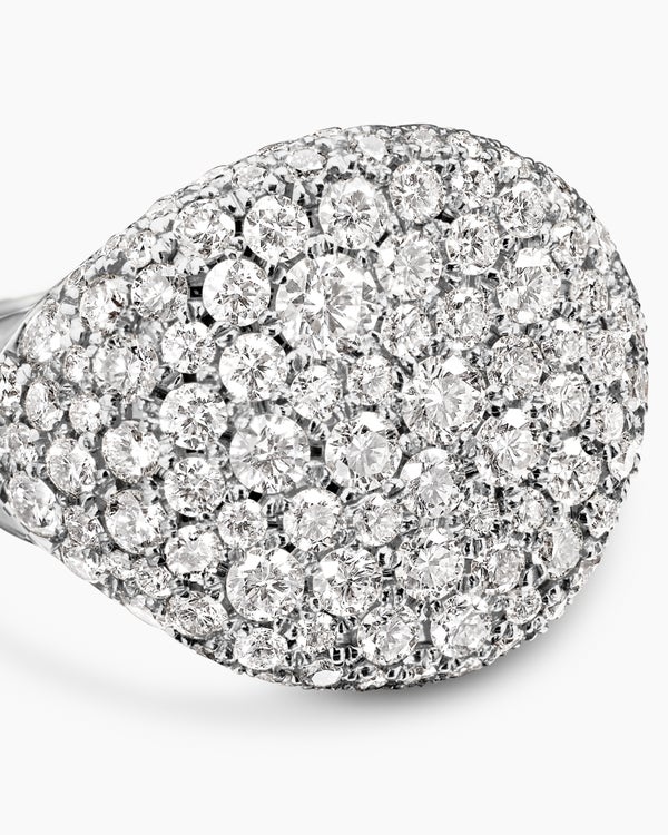Pavé Pinky Ring in 18K White Gold with Diamonds, 13mm
