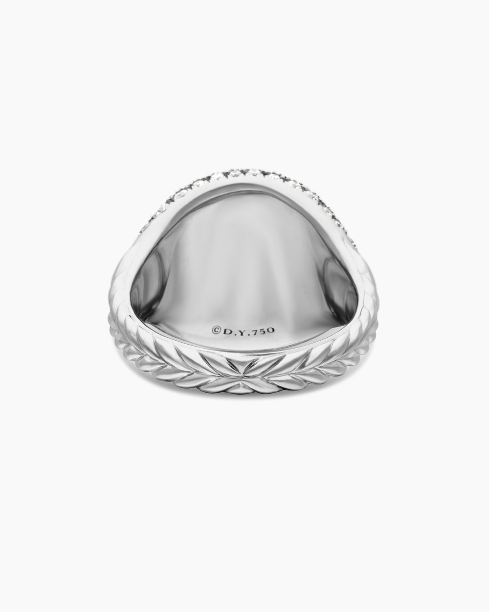 Womens Pavé Pinky Ring in 18K White Gold with Diamonds, 13mm