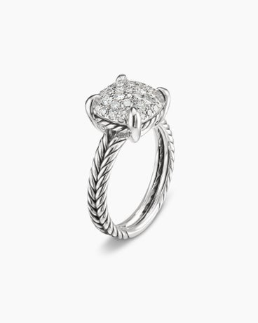 Chatelaine Ring in Sterling Silver with Pavé, 11mm