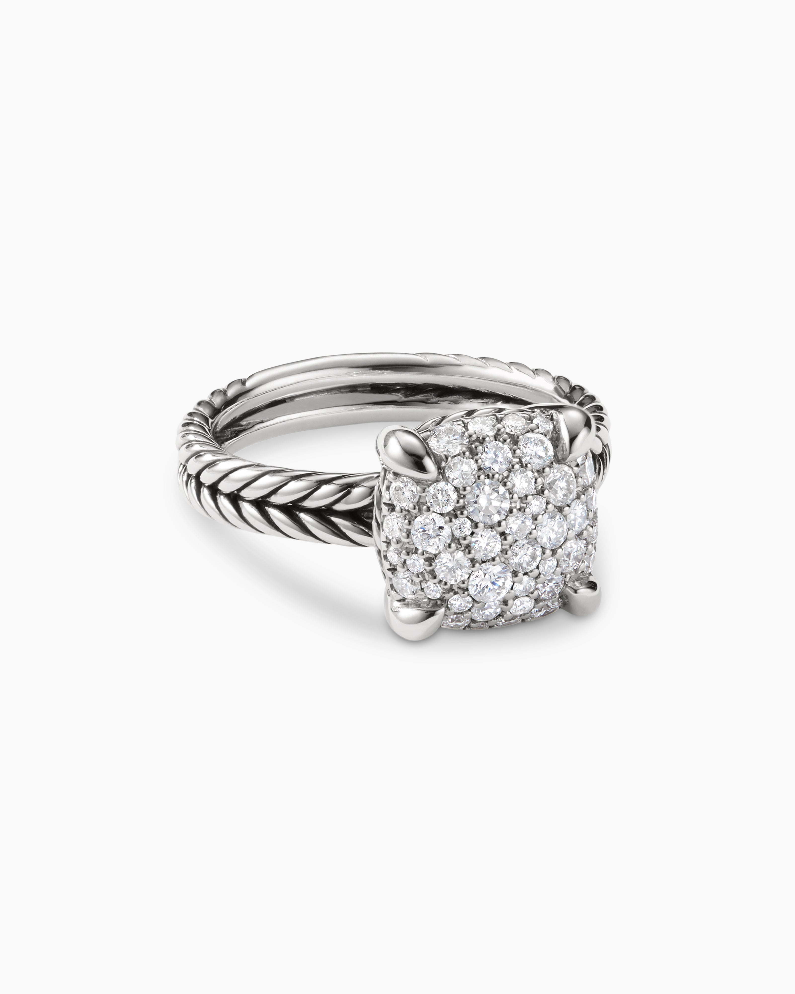 Chatelaine Ring in Sterling Silver with Pavé, 11mm | David Yurman