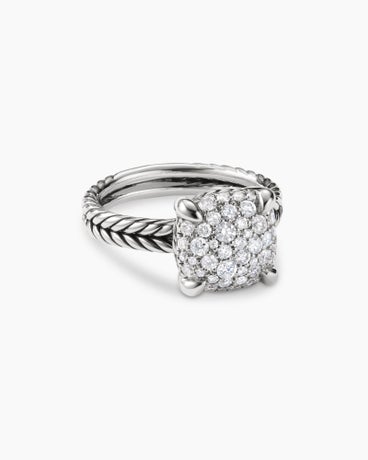 Chatelaine Ring in Sterling Silver with Pavé, 11mm