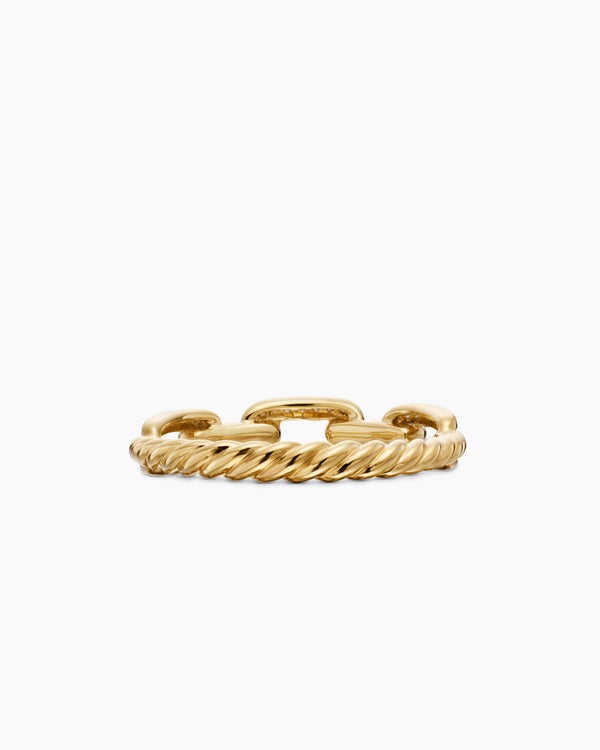 Stax Chain Link Ring in 18K Yellow Gold with Diamonds, 4.5mm