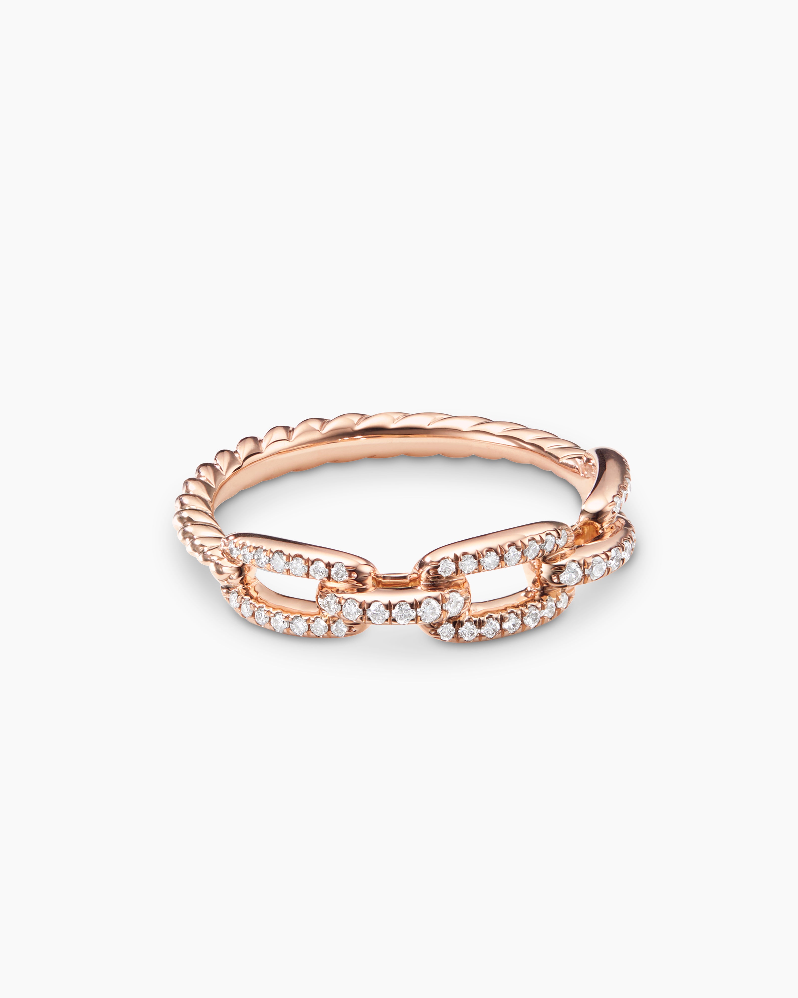 Chain ring Identity rose gold and diamond