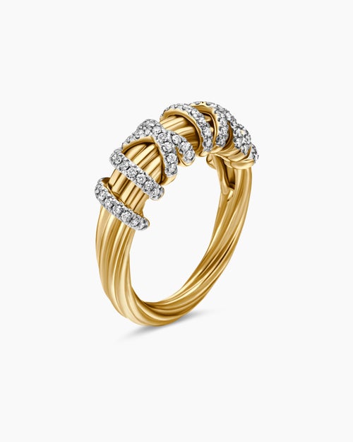 Womens Helena Ring in 18K Yellow Gold with Diamonds, 7.7mm