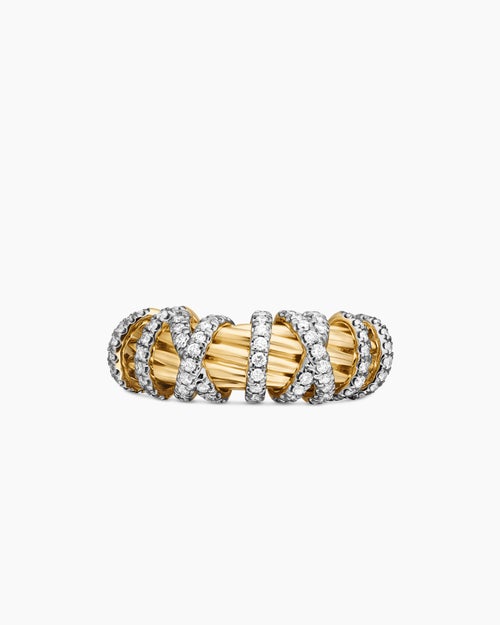Womens Helena Ring in 18K Yellow Gold with Diamonds, 7.7mm