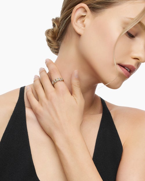 Womens Helena Ring in 18K Yellow Gold with Diamonds, 7.7mm