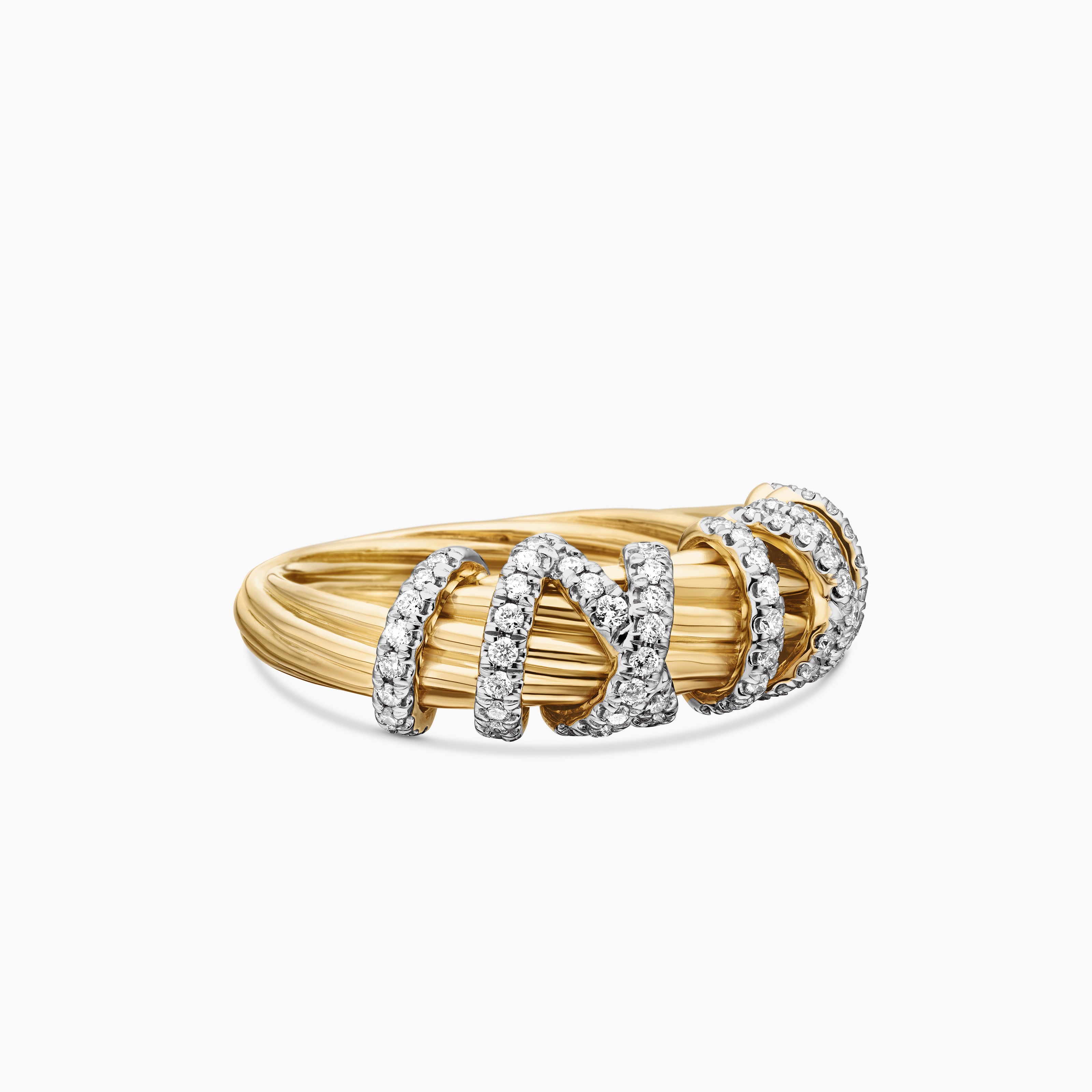 Womens Helena Ring in 18K Yellow Gold with Diamonds, 7.7mm