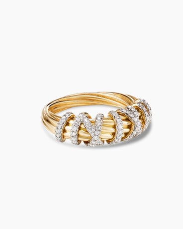 Helena Ring in 18K Yellow Gold with Diamonds, 7.7mm