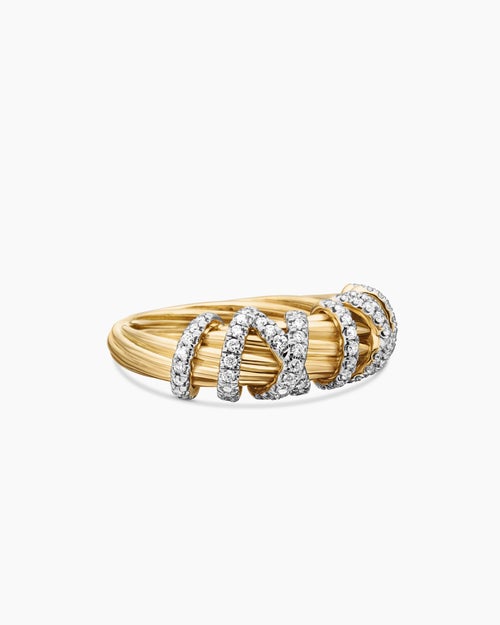 Womens Helena Ring in 18K Yellow Gold with Diamonds, 7.7mm