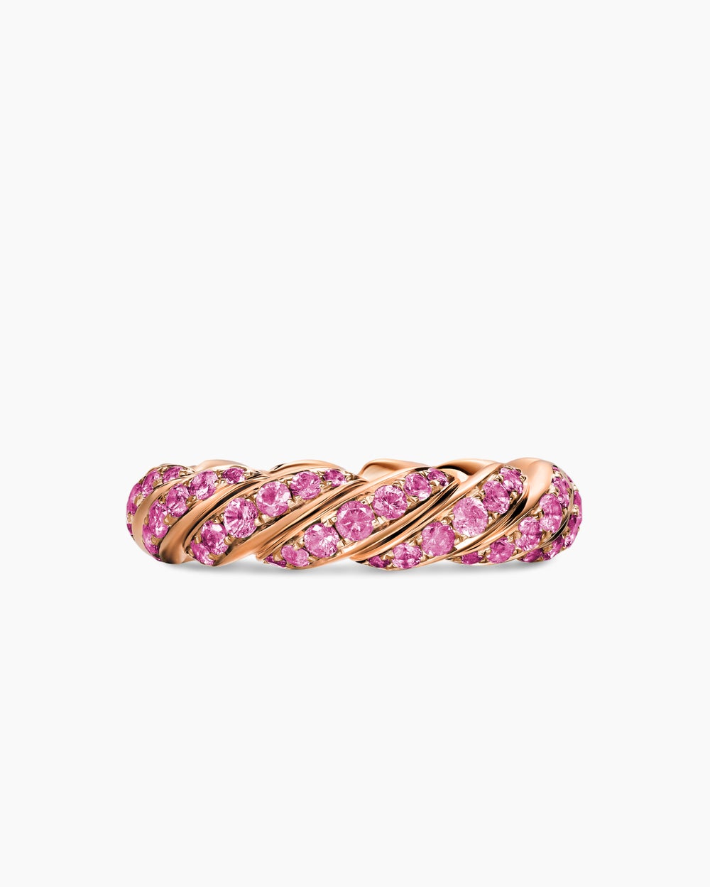 Womens Sculpted Cable Flex Ring in 18K Rose Gold, 5mm