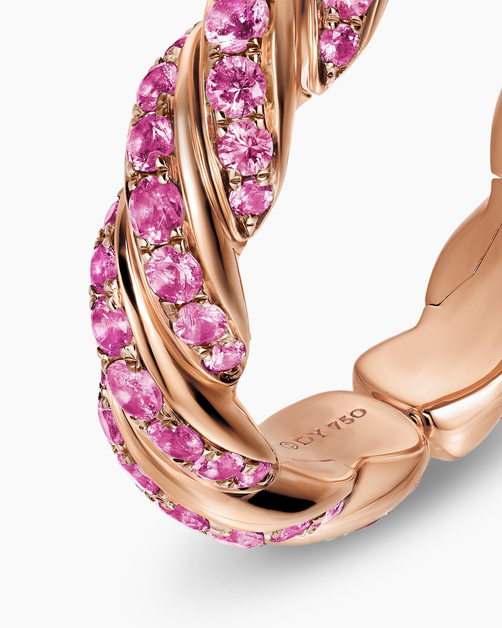 Womens Sculpted Cable Flex Ring in 18K Rose Gold, 5mm