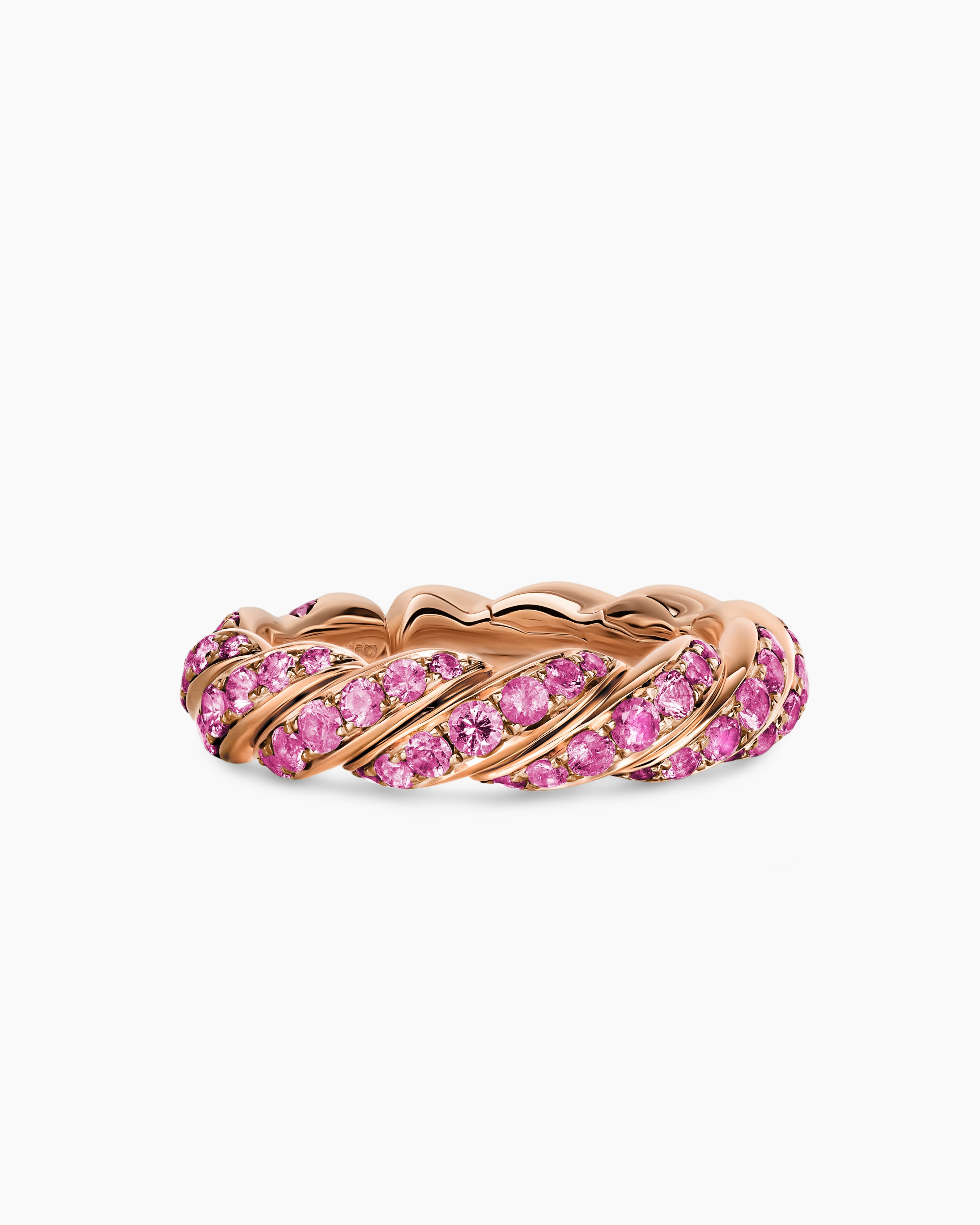 Womens Sculpted Cable Flex Ring in 18K Rose Gold, 5mm