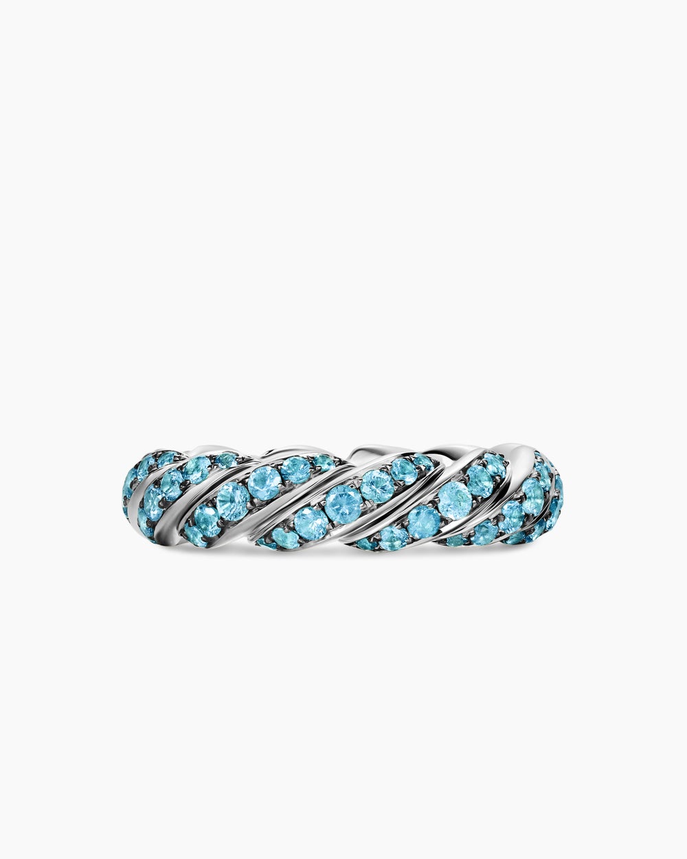Womens Sculpted Cable Flex Ring in 18K White Gold, 5mm