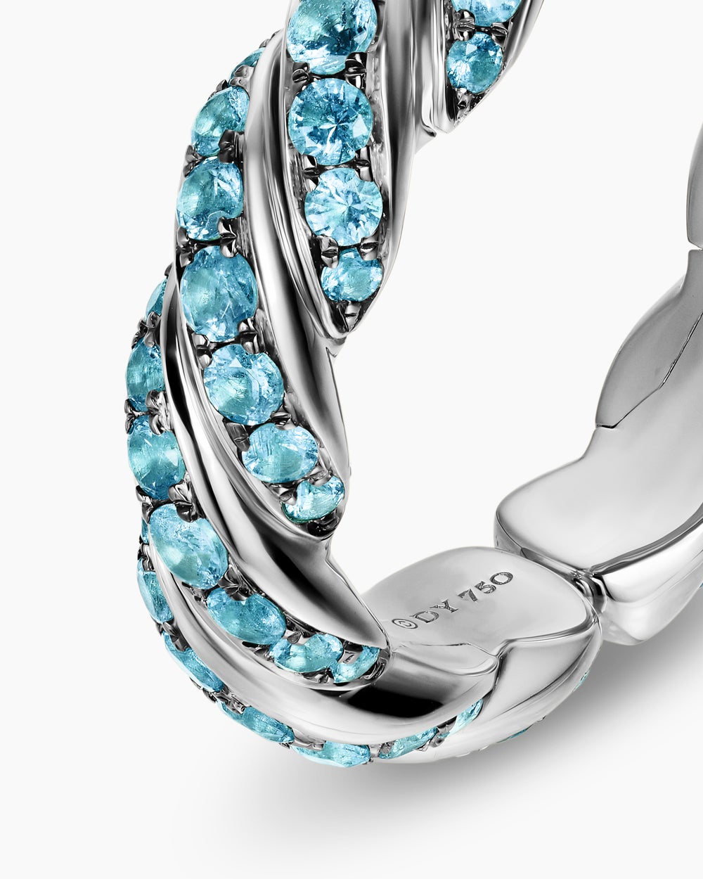 Womens Sculpted Cable Flex Ring in 18K White Gold, 5mm