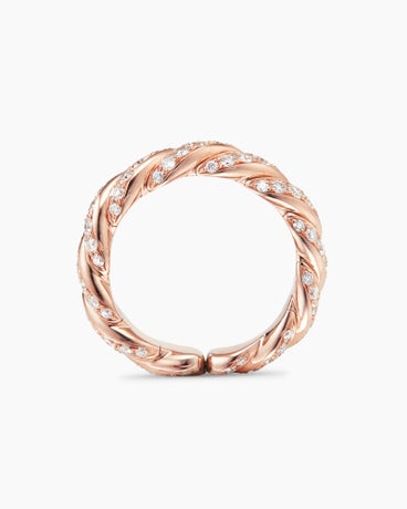 Pavéflex Band Ring in 18K Rose Gold with Diamonds, 5mm