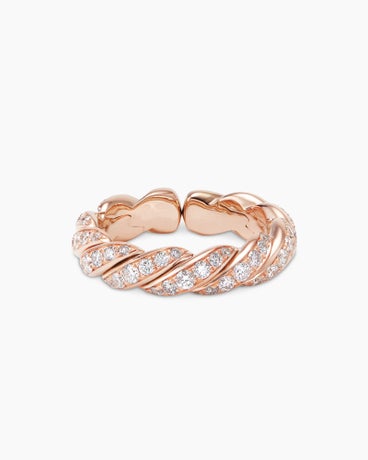 Pavéflex Band Ring in 18K Rose Gold with Diamonds, 5mm