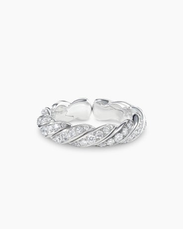 Pavéflex Band Ring in 18K White Gold, 5mm