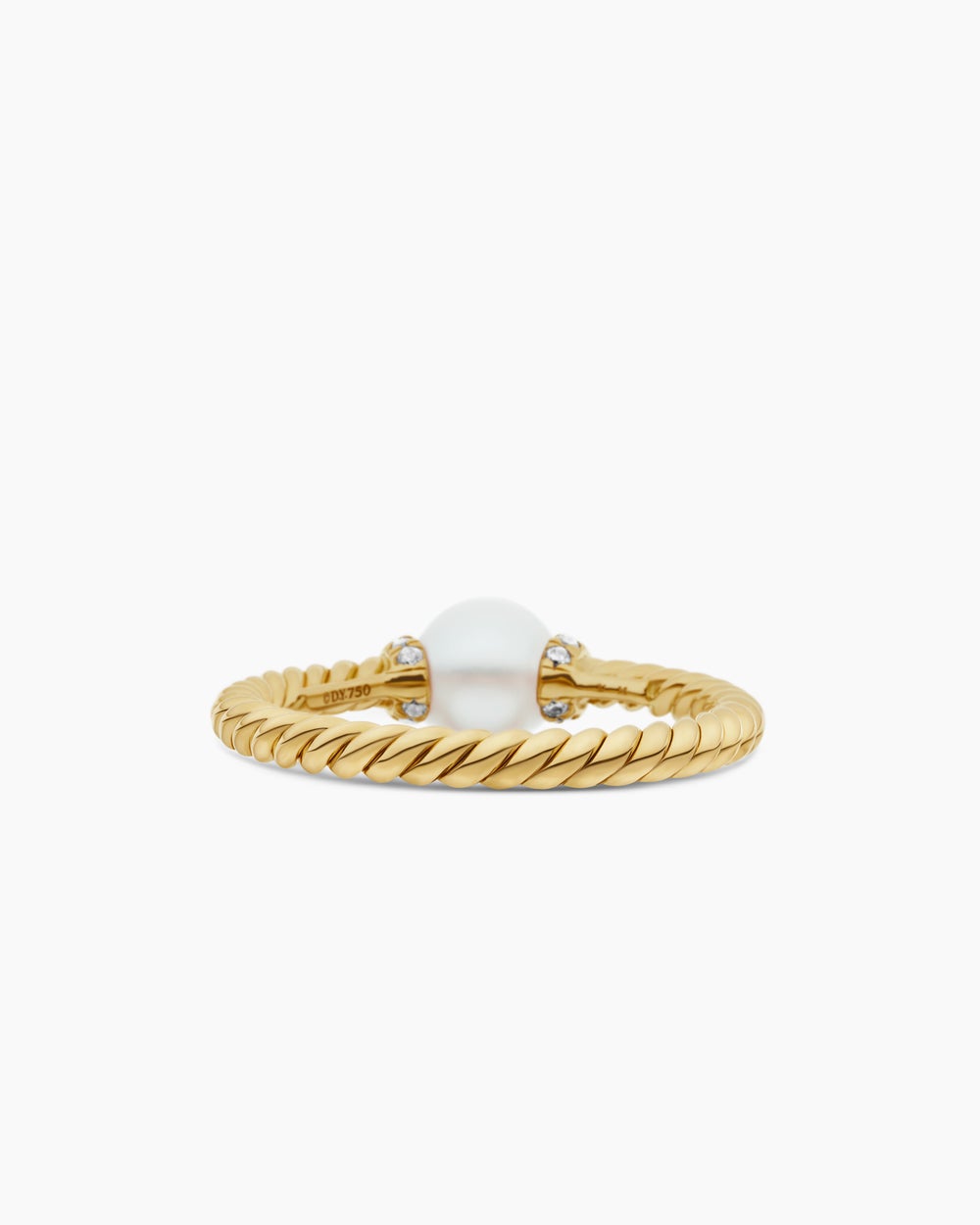 Womens Petite Solari Station Ring in 18K Yellow Gold with Diamonds, 2.3mm