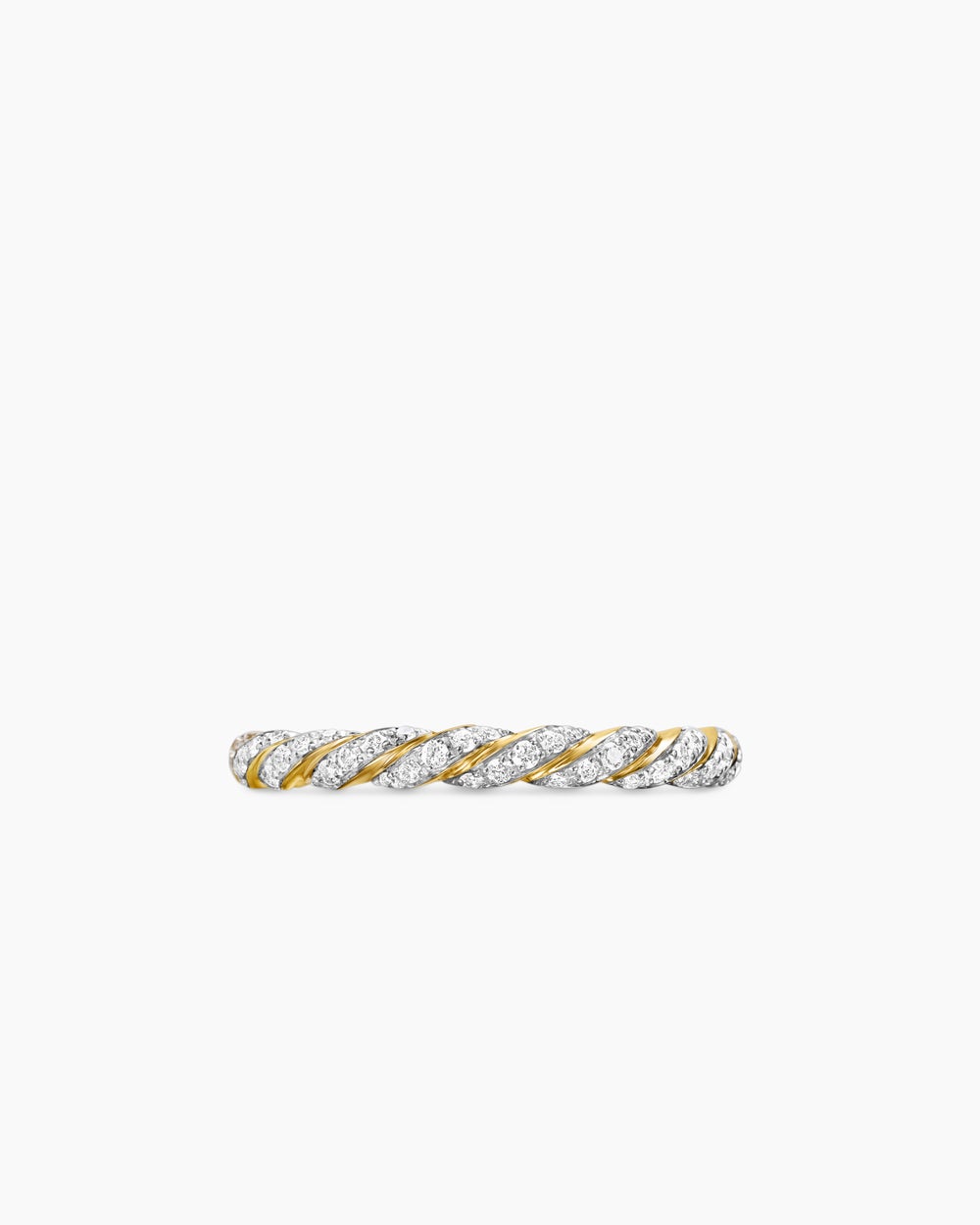 Anneau de petite taille avec pavé en or jaune 18 carats, 2,8 mm femme