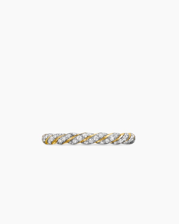 Pavé Petite Band Ring in 18K Yellow Gold, 2.8mm