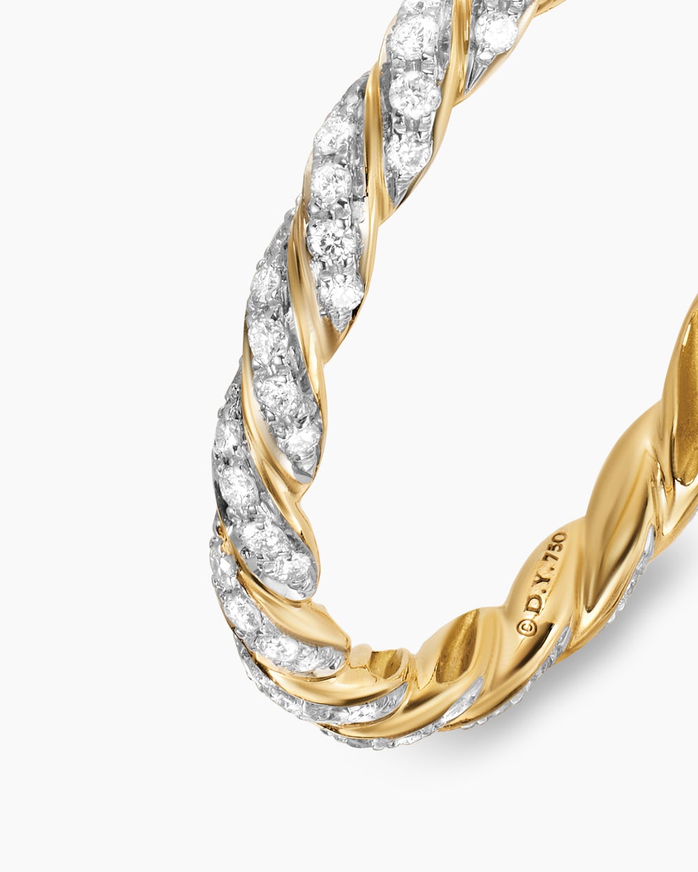 Anneau de petite taille avec pavé en or jaune 18 carats, 2,8 mm femme