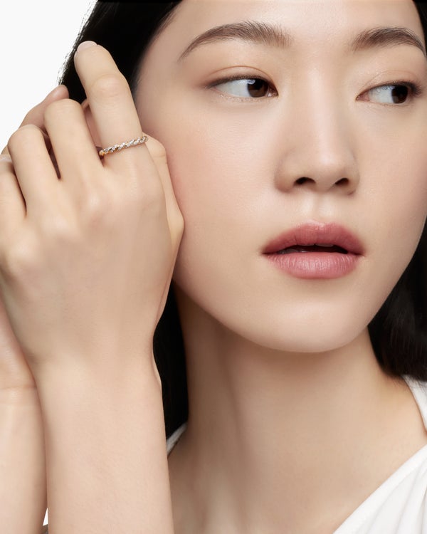 Pavé Petite Band Ring in 18K Yellow Gold, 2.8mm