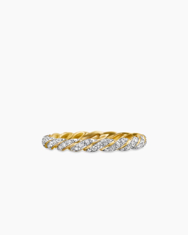 Pavé Petite Band Ring in 18K Yellow Gold, 2.8mm