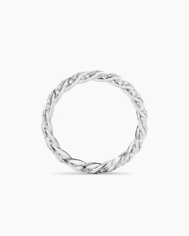 Pavé Petite Band Ring in 18K White Gold with Diamonds, 2.8mm