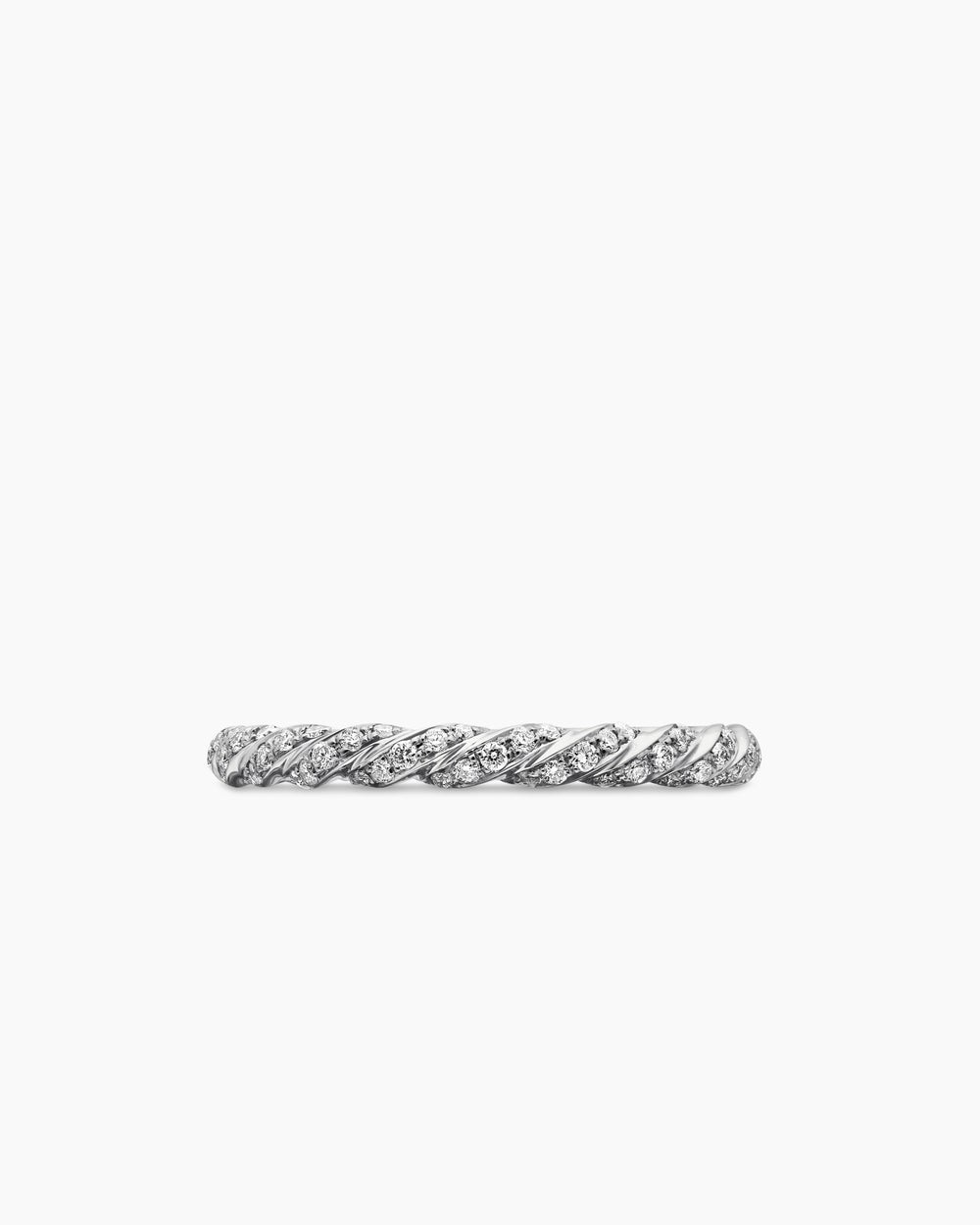 Womens Pavé Petite Band Ring in 18ct White Gold with Diamonds, 2.8mm