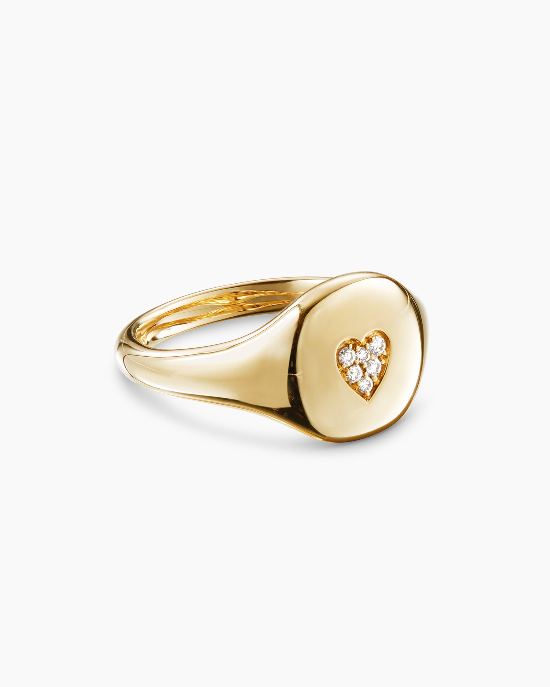 David Yurman Mini DY Initial J Pinky Ring in 18K Yellow Gold with Diamonds, Size 5.5, Women's, Rings Monogram Initial & Alphabet Rings