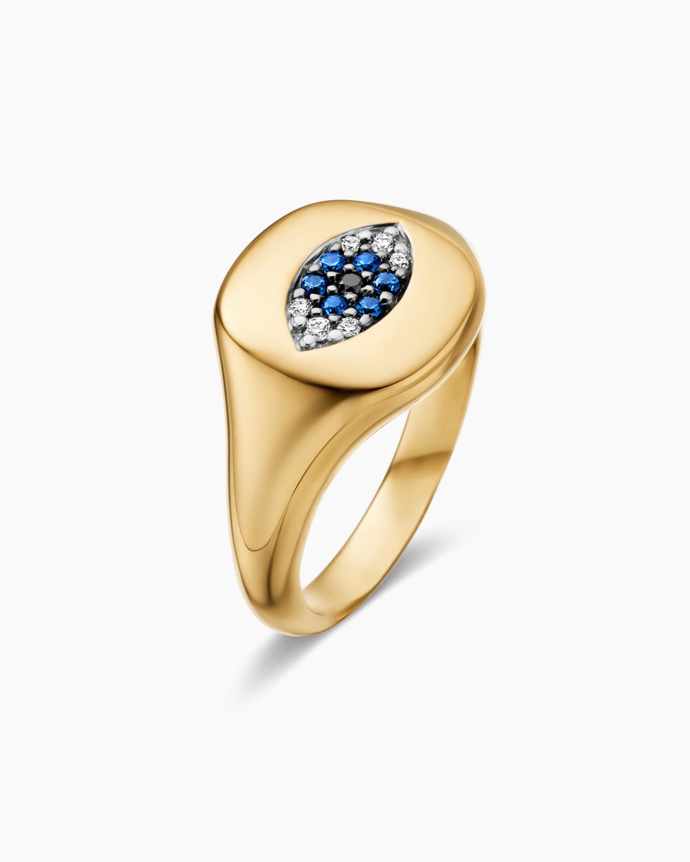 Bague pour auriculaire avec mauvais œil Cable Collectibles en or jaune 18 carats avec pavé, 9,7 mm femmes