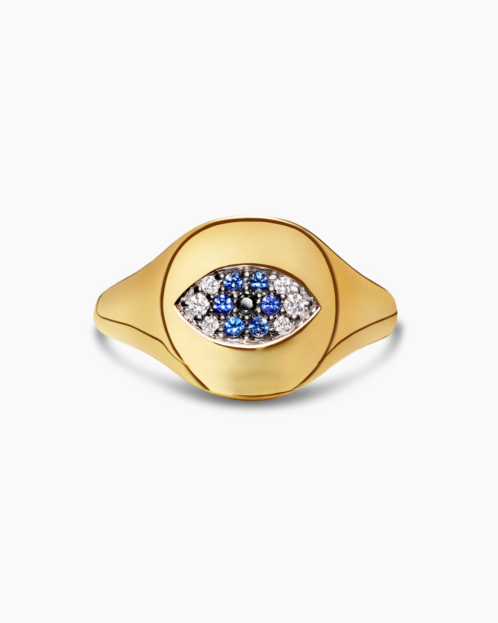 Bague pour auriculaire avec mauvais œil Cable Collectibles en or jaune 18 carats avec pavé, 9,7 mm femmes