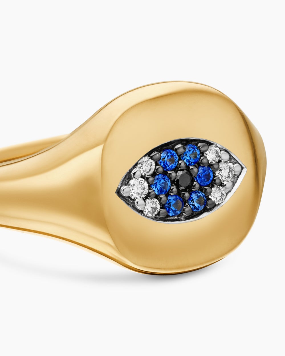 Bague pour auriculaire avec mauvais œil Cable Collectibles en or jaune 18 carats avec pavé, 9,7 mm femmes
