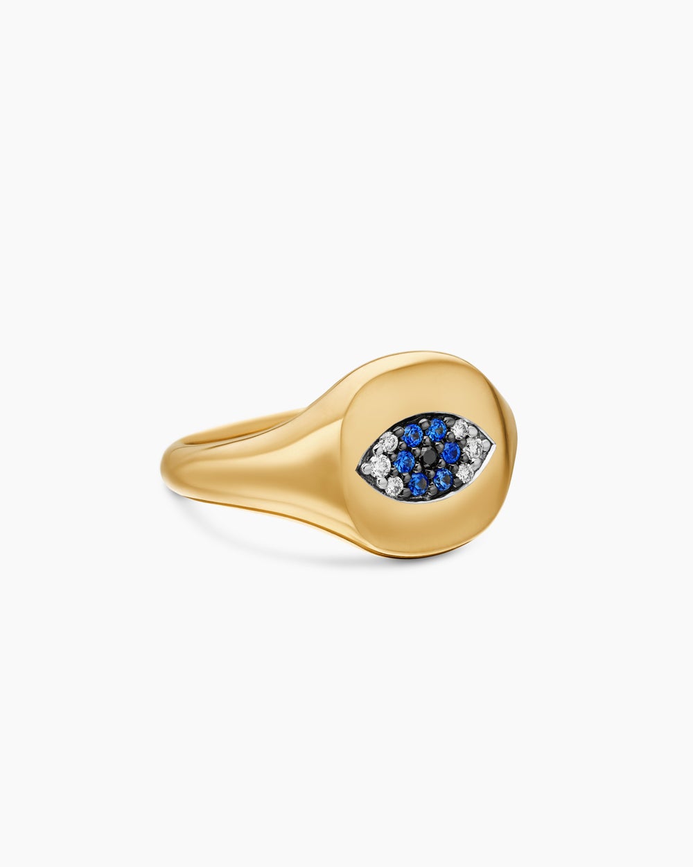 Bague pour auriculaire avec mauvais œil Cable Collectibles en or jaune 18 carats avec pavé, 9,7 mm femmes