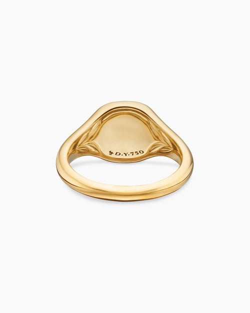 Womens Cable Collectibles Compass Pinky Ring in 18K Yellow Gold with Diamonds, 9.7mm