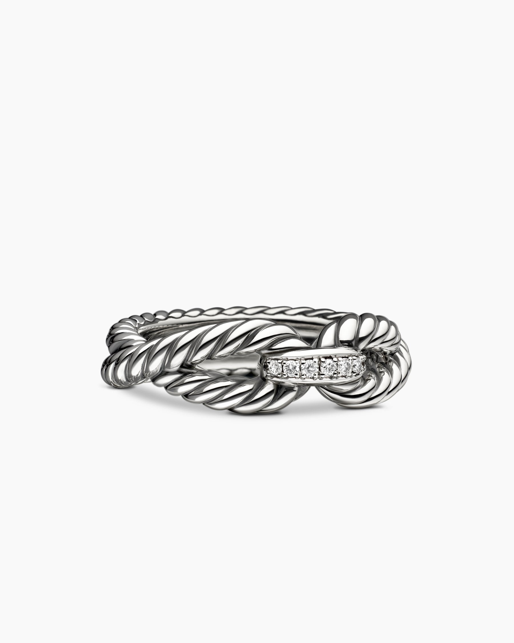 David Yurman Cable Ring with Diamonds | Sterling Silver