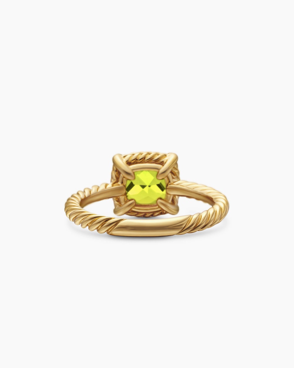 Womens Petite Chatelaine Pavé Bezel Ring in 18ct Yellow Gold, 7mm