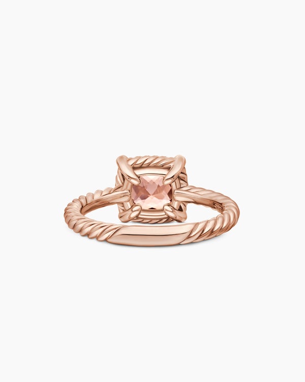 Petite Chatelaine Pavé Bezel Ring in 18K Rose Gold, 7mm