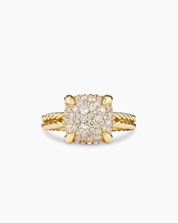 Chatelaine Ring in 18K Yellow Gold with Full Pavé, 11mm