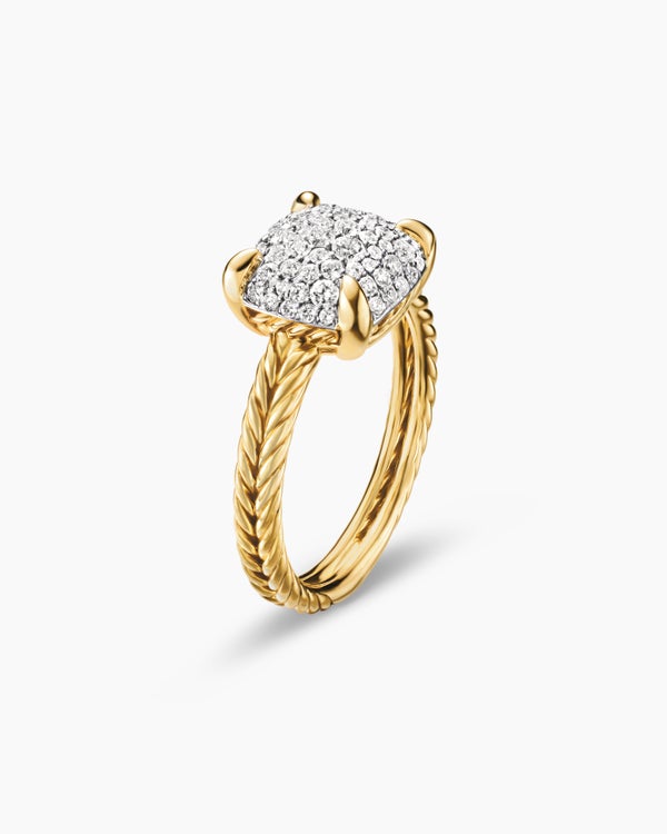 Chatelaine® Ring in 18K Yellow Gold with Pavé Diamonds, 11mm