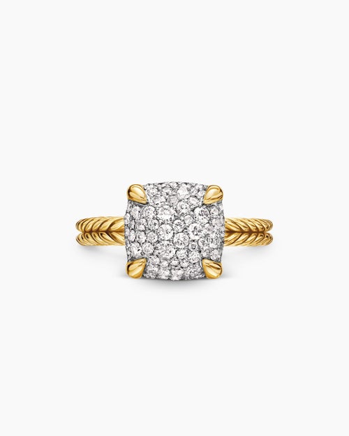 Womens Chatelaine® Ring in 18K Yellow Gold with Pavé Diamonds, 11mm