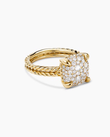 Chatelaine Ring in 18K Yellow Gold with Pavé, 11mm