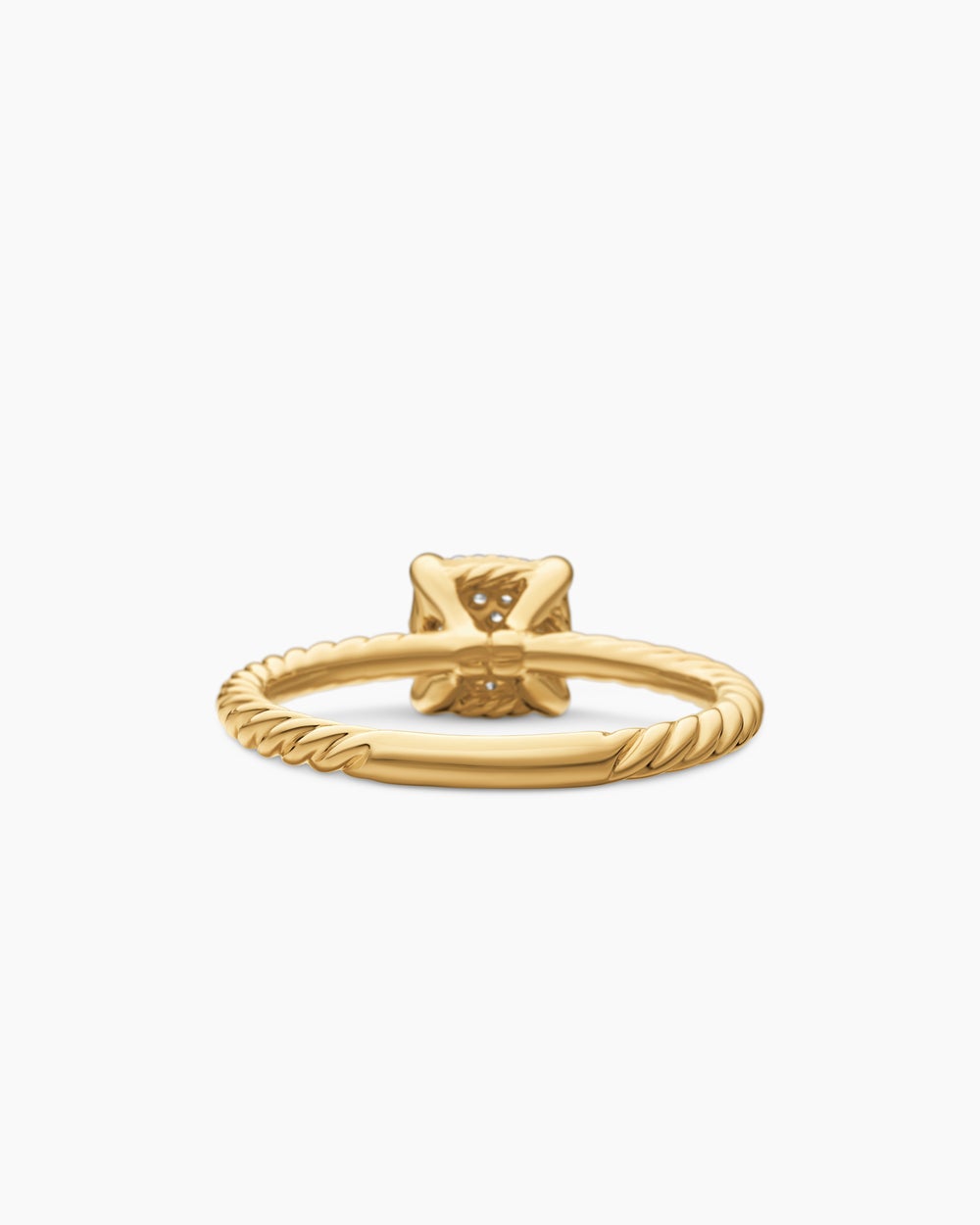 Womens Petite Chatelaine Ring in 18K Yellow Gold with Pavé, 7mm