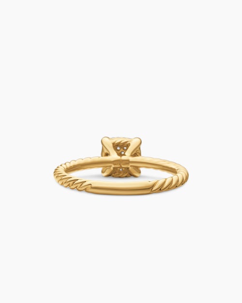 Womens Petite Chatelaine Ring in 18K Yellow Gold with Pavé, 7mm