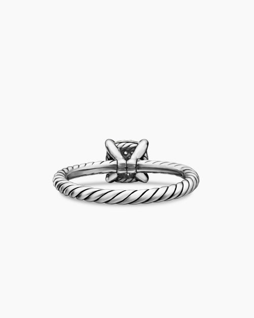 Womens Petite Chatelaine Ring in Sterling Silver with Pavé, 7mm
