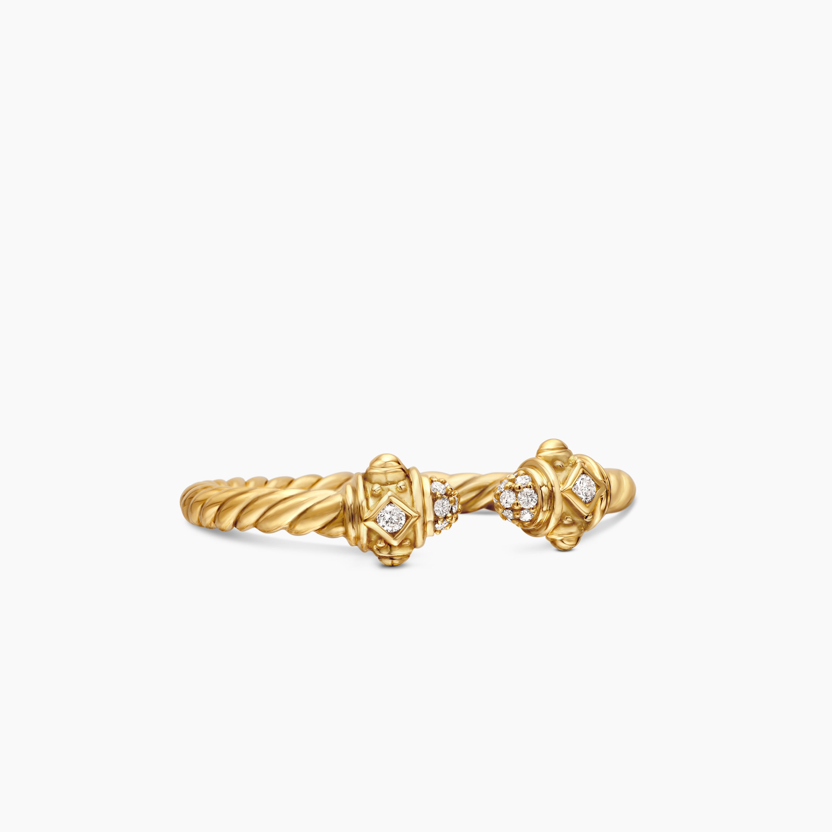 Womens Renaissance Ring in 18K Yellow Gold with Diamonds, 2.3mm
